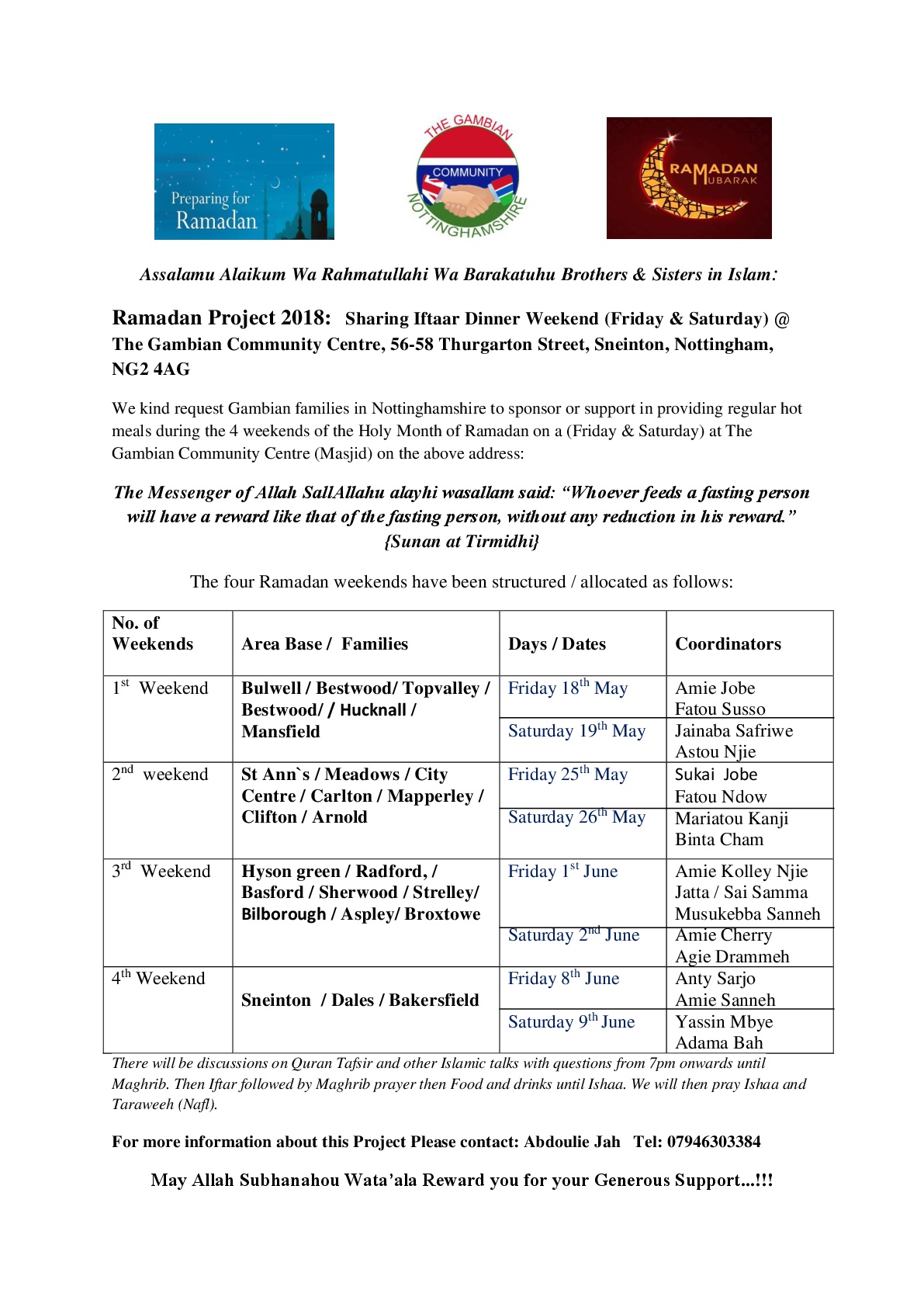 Ramadan Project 2018